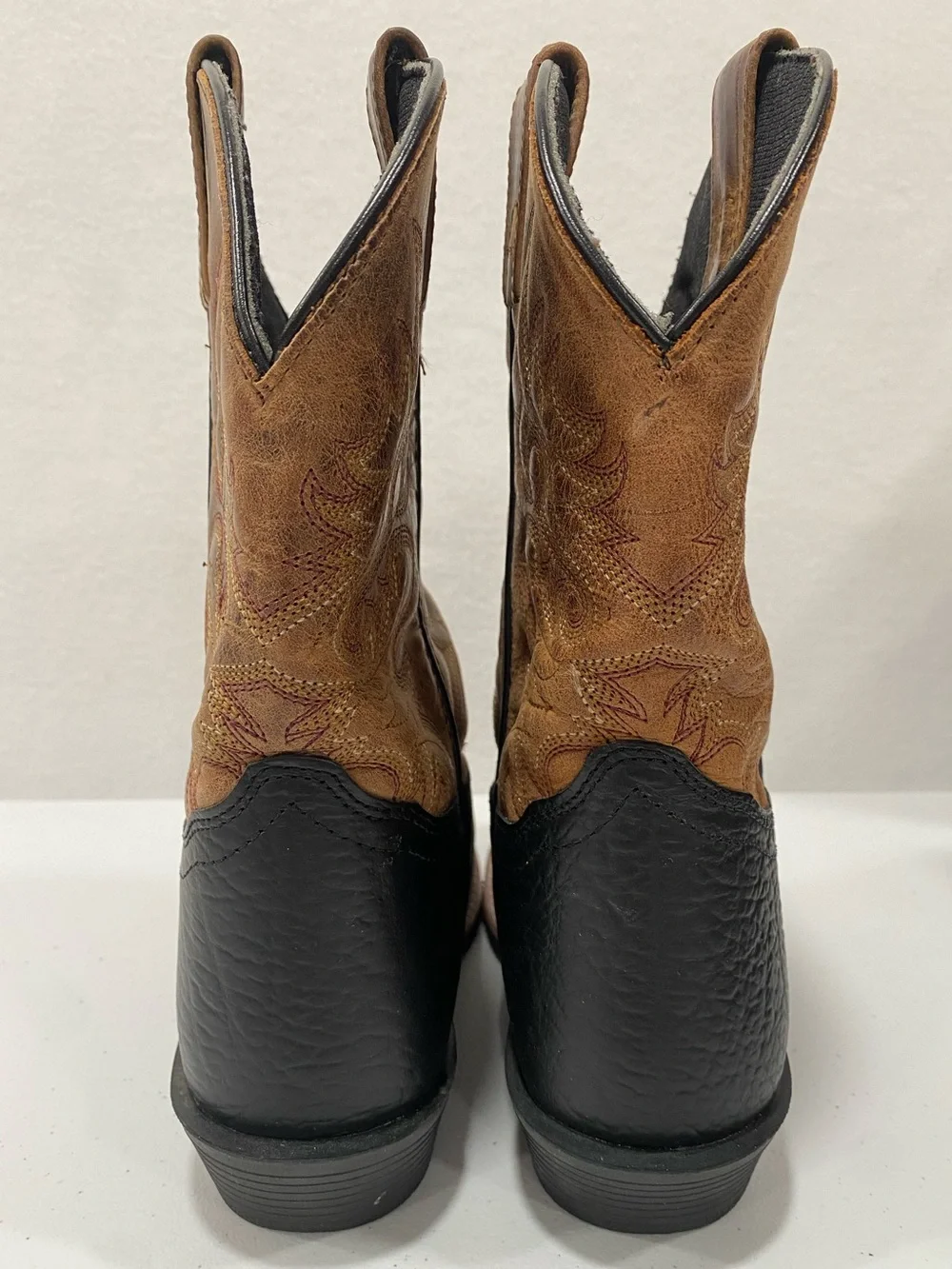 Dan Post Youth Cowboy Boots 4D Leather Western Square Toe Brown Black Unisex